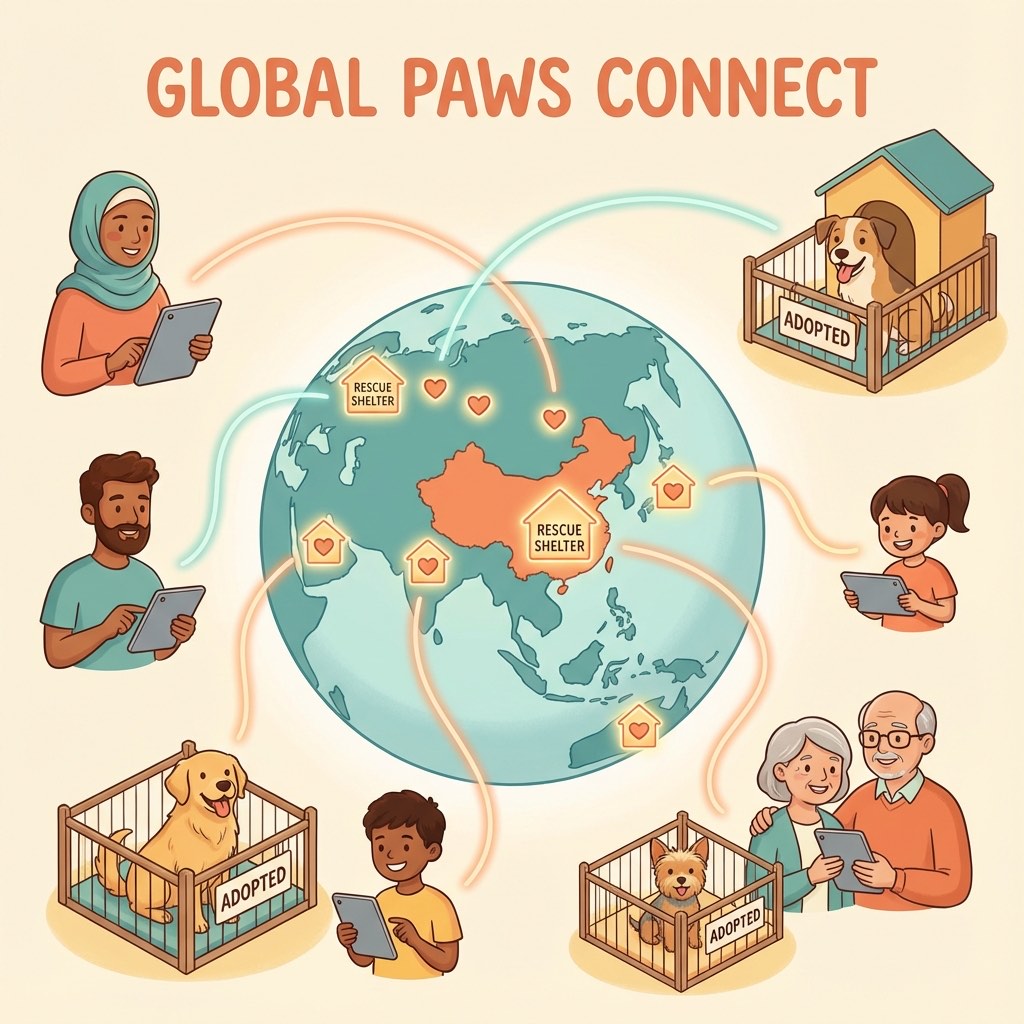 Global connection between sponsors and rescue dogs